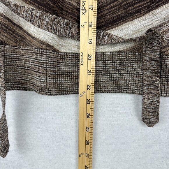 AGB WOMEN'S SWEATER TOP BLOUSE STRIPE BROWN LARGE PREPPY, L - Picture 5 of 9